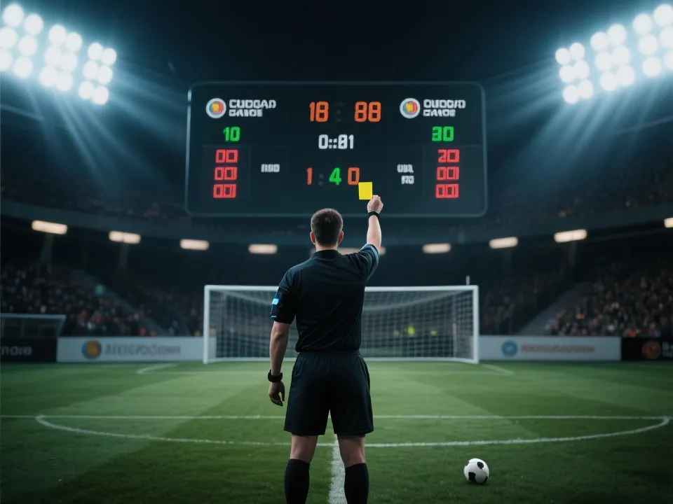 关键事件示意：红黄牌与比分变化